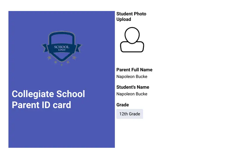 ID Card Template for Parents