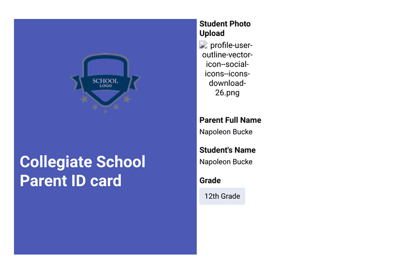 ID Card Template for Parents