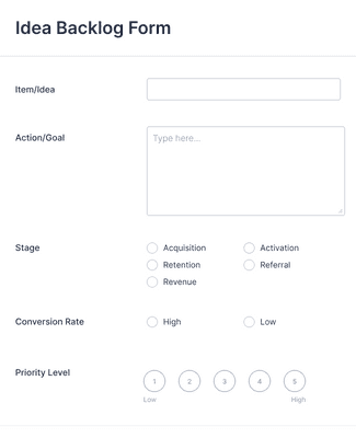 Idea Backlog Form Template | Jotform