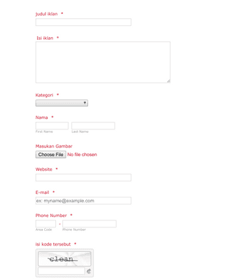 Form Templates: Advertising Form in Indonesian