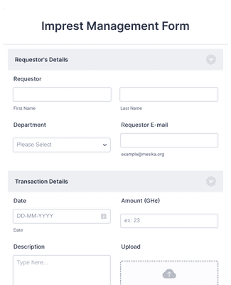 Form Templates: Imprest Management Form