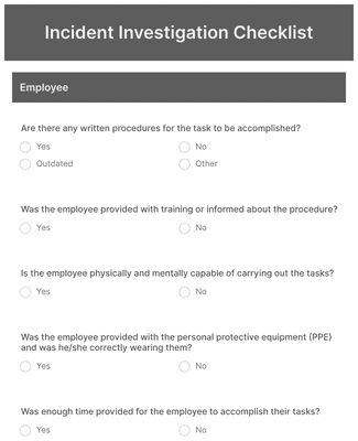 Incident Investigation Checklist Form Template | Jotform