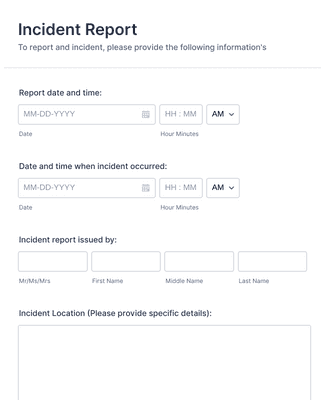 Form Templates: Incident Report Template