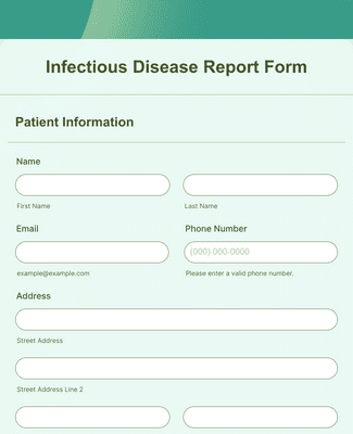 Form Templates: Infectious Disease Report Form