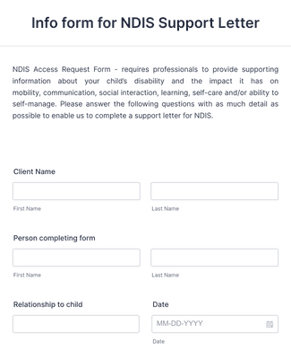 Ndis Support Letter Form Template 