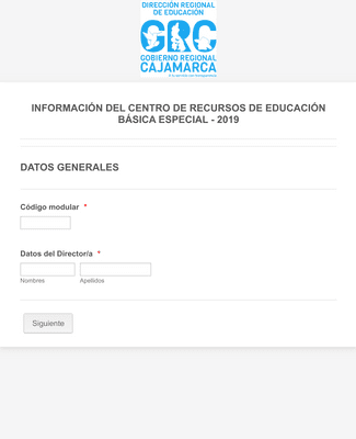 Form Templates: Información de Centro de Recursos de Educación Básica Especial
