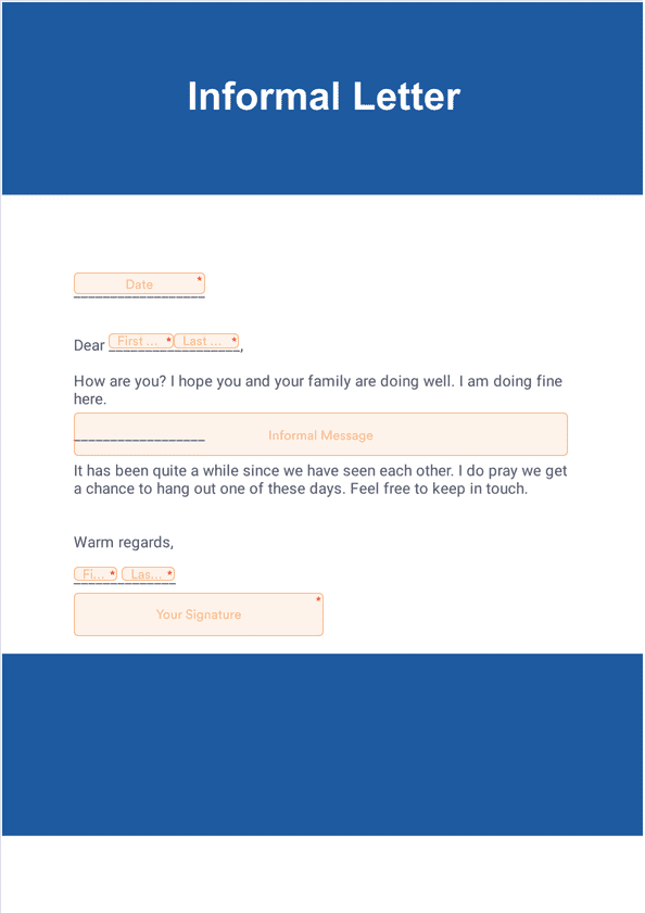Informal Letter Sign Templates Jotform