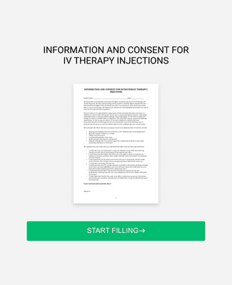 INFORMATION AND CONSENT FOR IV THERAPY INJECTIONS