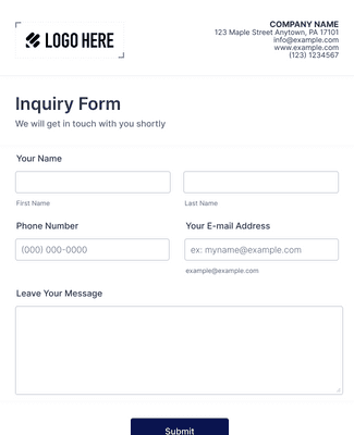 Inquiry Form Template | Jotform