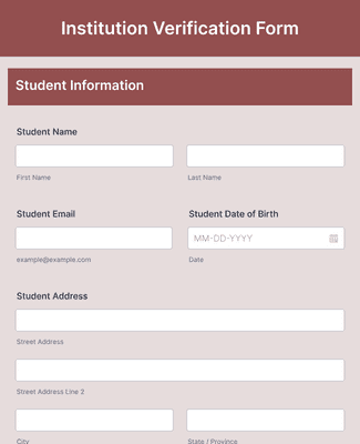 Institution Verification Form Template | Jotform