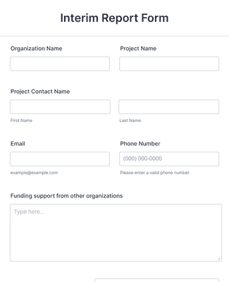 Interim Report Form Template | Jotform