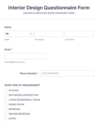 Interior Design Questionnaire Form Template Jotform