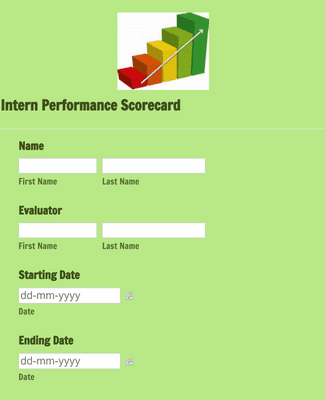 Intern Performance Scorecard Form Template | Jotform