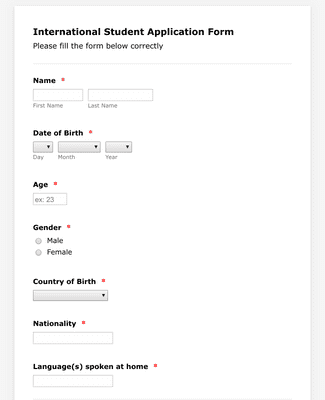 University Application Form Template | Jotform