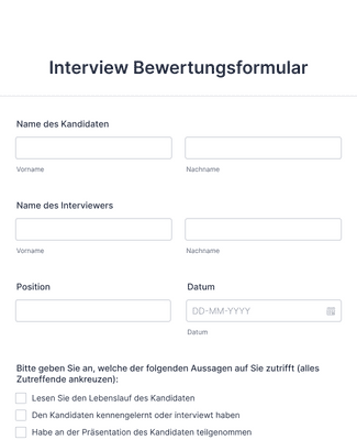 Form Templates: Interview Bewertungsformular