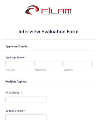 Form Templates: Interview Evaluation Form