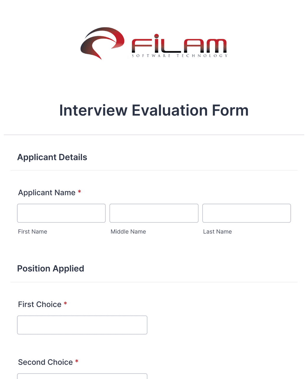 Interview Evaluation Form Template | Jotform