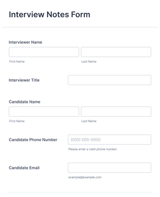 Interview Notes Form Template | Jotform