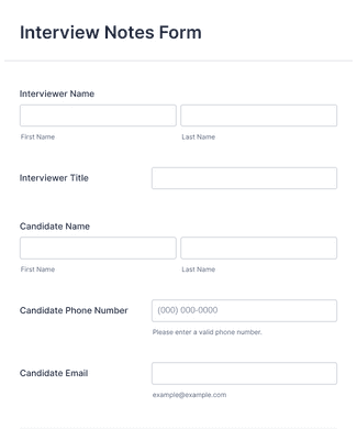Interview Notes Form Template | Jotform