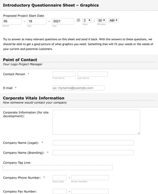 Website Questionnaire Form Template | JotForm