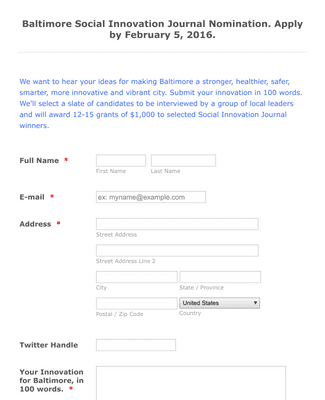Competition Entry Form Template | JotForm