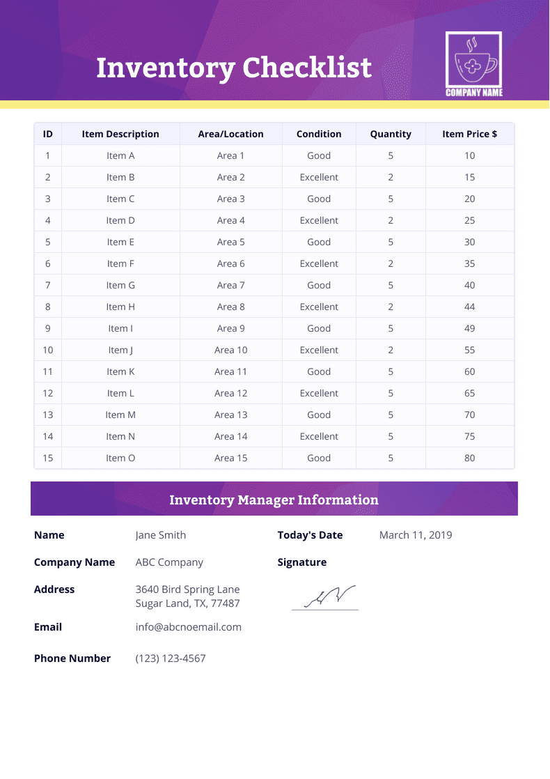 Stationary Inventory Template Excel