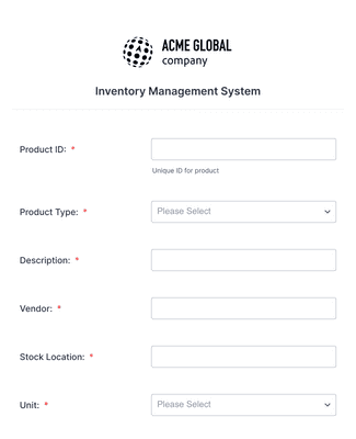 Form Templates: Inventory Management Form