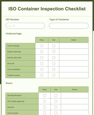 ISO Container Inspection Checklist Form Template | Jotform