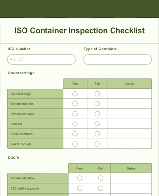 Form Templates: ISO Container Inspection Checklist