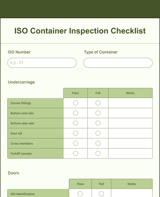 ISO Container Inspection Checklist