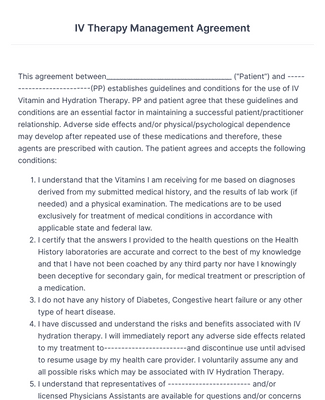 Iv Therapy Consent Form Template Fill Online Printable Fillable