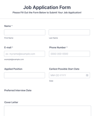 City Hall Job Application Form Template | Jotform