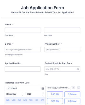 Cleaning Job Application Form Template Jotform
