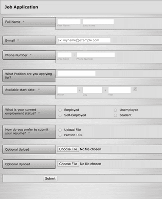 Form Templates: Quick and Easy Job Application Form