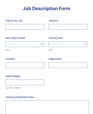 Form Templates: Job Description Form