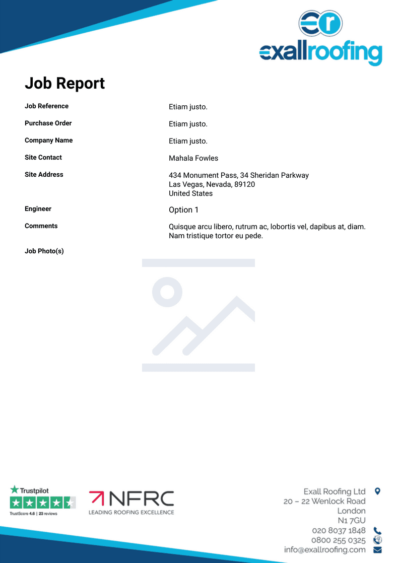 PDF Templates: Job Report 2020