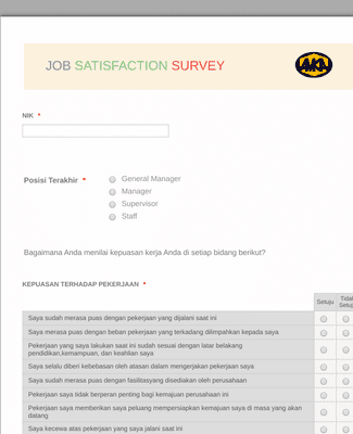 Form Templates: Job Satisfaction Survey AMKA