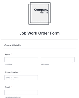 Form Templates: Job Work Order Form