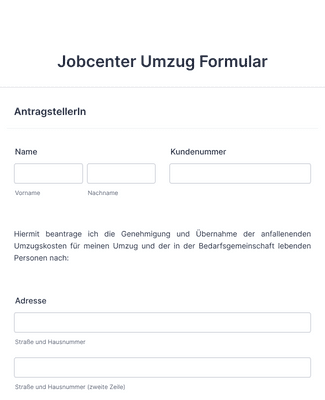Form Templates: Jobcenter Umzug Formular
