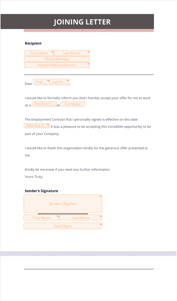 Joining Letter Sign Templates Jotform