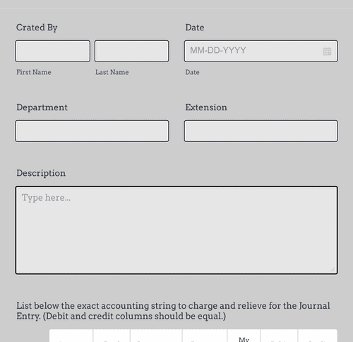 Journal Entry Form Template | Jotform