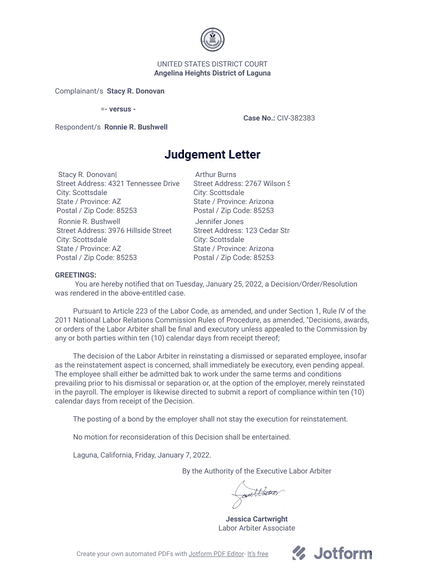 Judgement Letter