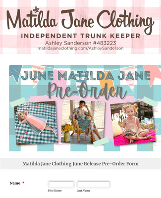 Form Templates: June Matilda Jane Pre order