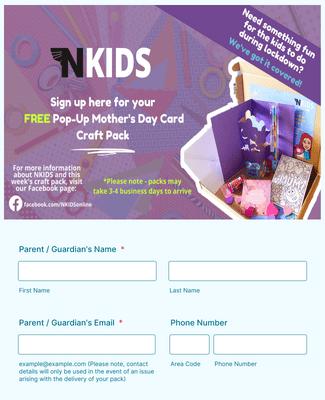 Kids Church Craft Box - Sign Up Form Template 