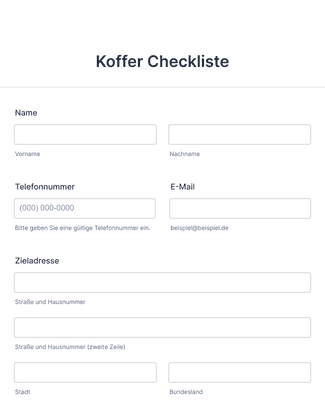 Form Templates: Koffer Checkliste