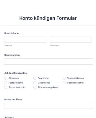 Form Templates: Kontoauflösung Formular