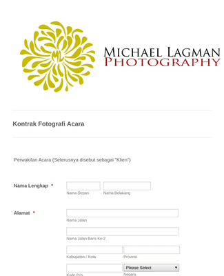 Form Templates: Kontrak Fotografi Acara