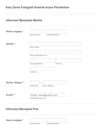 Form Templates: Kontrak Umum Peyelenggara Pernikahan