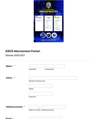 Form Templates: KSCD Abonnement Fanion 2020 2021