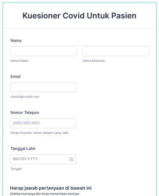 Kuesioner Covid Untuk Pasien Template Formulir | Jotform